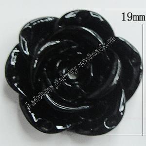 Resin Cabochons, With Hole Headwear & Costume Accessory, Flower, About 19mm in diameter, Sold by Bag