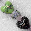 Lampwork Beads, Heart 20mm Hole:About 1.5mm, Sold by PC 