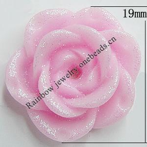 Resin Cabochons, With Hole Headwear & Costume Accessory, Flower, About 19mm in diameter, Sold by Bag