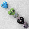 Lampwork Beads, Mix Color Heart 20mm Hole:About 1.5mm, Sold by Group 