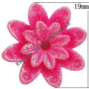 Resin Cabochons, With Hole Headwear & Costume Accessory, Flower, About 19mm in diameter, Sold by Bag