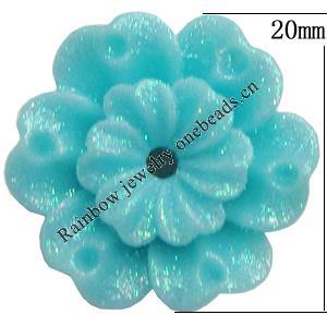 Resin Cabochons, With Hole Headwear & Costume Accessory, Flower, About 20mm in diameter, Sold by Bag