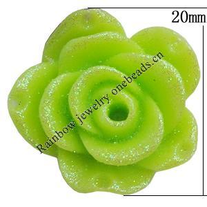 Resin Cabochons, With Hole Headwear & Costume Accessory, Flower, About 20mm in diameter, Sold by Bag