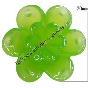 Resin Cabochons, With Hole Headwear & Costume Accessory, Flower, About 20mm in diameter, Sold by Bag