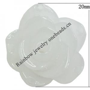 Resin Cabochons, With Hole Headwear & Costume Accessory, Flower, About 20mm in diameter, Sold by Bag