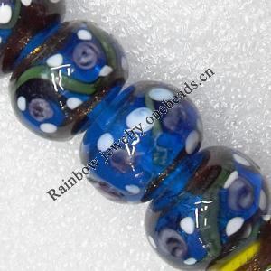 Lampwork Beads, Rondelle 20mm Hole:About 1.5mm, Sold by PC 