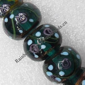 Lampwork Beads, Rondelle 20mm Hole:About 1.5mm, Sold by PC 