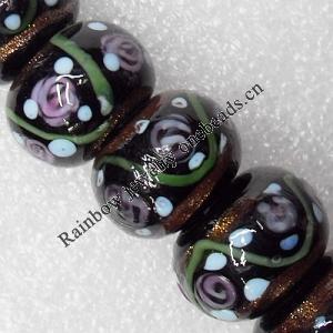 Lampwork Beads, Rondelle 20mm Hole:About 1.5mm, Sold by PC 