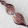 Gold Sand Lampwork Beads, Twist Leaf 18x27mm Hole:About 1.5mm, Sold by PC 