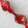 Gold Sand Lampwork Beads, Twist Leaf 18x27mm Hole:About 1.5mm, Sold by PC 