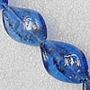 Gold Sand Lampwork Beads, Twist Leaf 18x27mm Hole:About 1.5mm, Sold by PC 