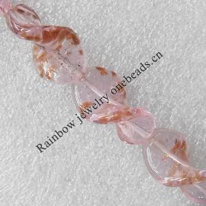 Gold Sand Lampwork Beads, Twist Leaf 18x27mm Hole:About 1.5mm, Sold by PC 