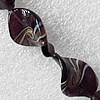 Lampwork Beads, Twist Leaf 18x27mm Hole:About 1.5mm, Sold by PC 