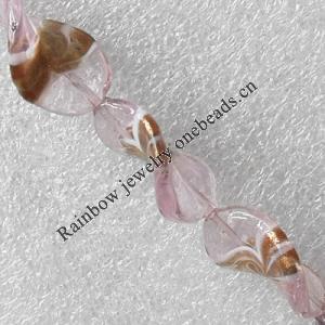 Lampwork Beads, Twist Leaf 18x27mm Hole:About 1.5mm, Sold by PC 