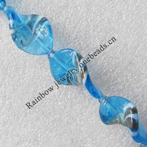 Lampwork Beads, Twist Leaf 18x27mm Hole:About 1.5mm, Sold by PC 