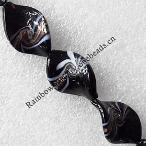 Lampwork Beads, Twist Leaf 18x27mm Hole:About 1.5mm, Sold by PC 