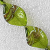 Lampwork Beads, Twist Leaf 18x27mm Hole:About 1.5mm, Sold by PC 