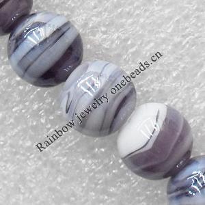 Lampwork Beads, Round 10mm Hole:About 1.5mm, Sold by PC 