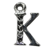 Pendant Setting Zinc Alloy Jewelry Findings Lead-free, Letter 14x8mm Hole:1.5mm, Sold by Bag