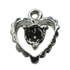 Pendant Setting Zinc Alloy Jewelry Findings Lead-free, Heart 13x11mm Hole:1.5mm, Sold by Bag