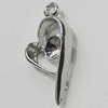 Pendant Setting Zinc Alloy Jewelry Findings Lead-free, Heart 21x11mm Hole:1.5mm, Sold by Bag