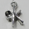 Pendant Setting Zinc Alloy Jewelry Findings Lead-free, Heart 14x11mm Hole:1.5mm, Sold by Bag
