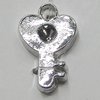 Pendant Setting Zinc Alloy Jewelry Findings Lead-free, Key 16x10mm Hole:2mm, Sold by Bag