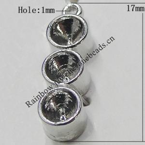 Pendant Setting Zinc Alloy Jewelry Findings Lead-free, 17mm Hole:1mm, Sold by Bag