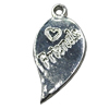 Pendant Zinc Alloy Jewelry Findings Lead-free, leaf 21x11mm Hole:1.5mm, Sold by Bag