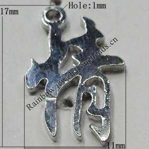 Pendant Zinc Alloy Jewelry Findings Lead-free, 17x11mm Hole:1mm, Sold by Bag