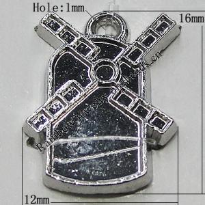 Pendant Zinc Alloy Jewelry Findings Lead-free, 16x12mm Hole:1mm, Sold by Bag