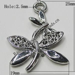 Pendant Setting Zinc Alloy Jewelry Findings Lead-free, Butterfly 25x19mm Hole:2.5mm, Sold by Bag