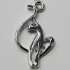 Pendant Setting Zinc Alloy Jewelry Findings Lead-free, Animal 28x15mm Hole:2.5mm, Sold by Bag