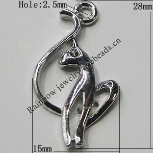 Pendant Setting Zinc Alloy Jewelry Findings Lead-free, Animal 28x15mm Hole:2.5mm, Sold by Bag