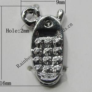 Pendant Setting Zinc Alloy Jewelry Findings Lead-free, 16x9mm Hole:2mm, Sold by Bag