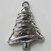 Zinc Alloy Jewelry Findings, Christmas Charm/Pendant, Christmas Tree 31x24mm Hole:2mm, Sold by Bag	