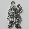 Zinc Alloy Jewelry Findings, Christmas Charm/Pendant, Santa 34x18mm Hole:2.5mm, Sold by Bag	