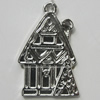 Zinc Alloy Jewelry Findings, Christmas Charm/Pendant, House 31x20mm Hole:2.5mm, Sold by Bag	
