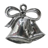 Zinc Alloy Jewelry Findings, Christmas Charm/Pendant, 25x25mm Hole:2.5mm, Sold by Bag	