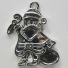 Zinc Alloy Jewelry Findings, Christmas Charm/Pendant, Santa 32x27mm Hole:2.5mm, Sold by Bag	