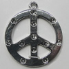Pendant Setting Zinc Alloy Jewelry Findings Lead-free, 34x30mm Hole:2mm, Sold by Bag