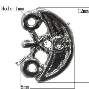 Pendant Setting Zinc Alloy Jewelry Findings Lead-free, 12x8mm Hole:1mm, Sold by Bag