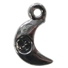 Pendant Setting Zinc Alloy Jewelry Findings Lead-free, Moon 14x9mm Hole:1.5mm, Sold by Bag