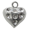 Pendant Setting Zinc Alloy Jewelry Findings Lead-free, Heart 16x14mm Hole:2mm, Sold by Bag