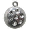Pendant Setting Zinc Alloy Jewelry Findings Lead-free, Round 19x16mm Hole:2mm, Sold by Bag