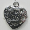 Pendant Setting Zinc Alloy Jewelry Findings Lead-free, Heart 21x18mm Hole:2mm, Sold by Bag