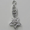 Pendant Setting Zinc Alloy Jewelry Findings Lead-free, 29x12mm Hole:1.5mm, Sold by Bag