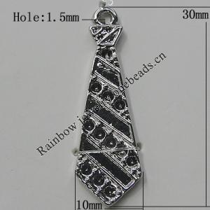 Pendant Setting Zinc Alloy Jewelry Findings Lead-free, 30x10mm Hole:1.5mm, Sold by Bag
