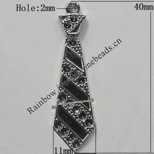 Pendant Setting Zinc Alloy Jewelry Findings Lead-free, 40x11mm Hole:2mm, Sold by Bag