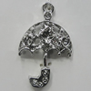 Pendant Setting Zinc Alloy Jewelry Findings Lead-free, Umbrella 24x15mm Hole:1.5mm, Sold by Bag